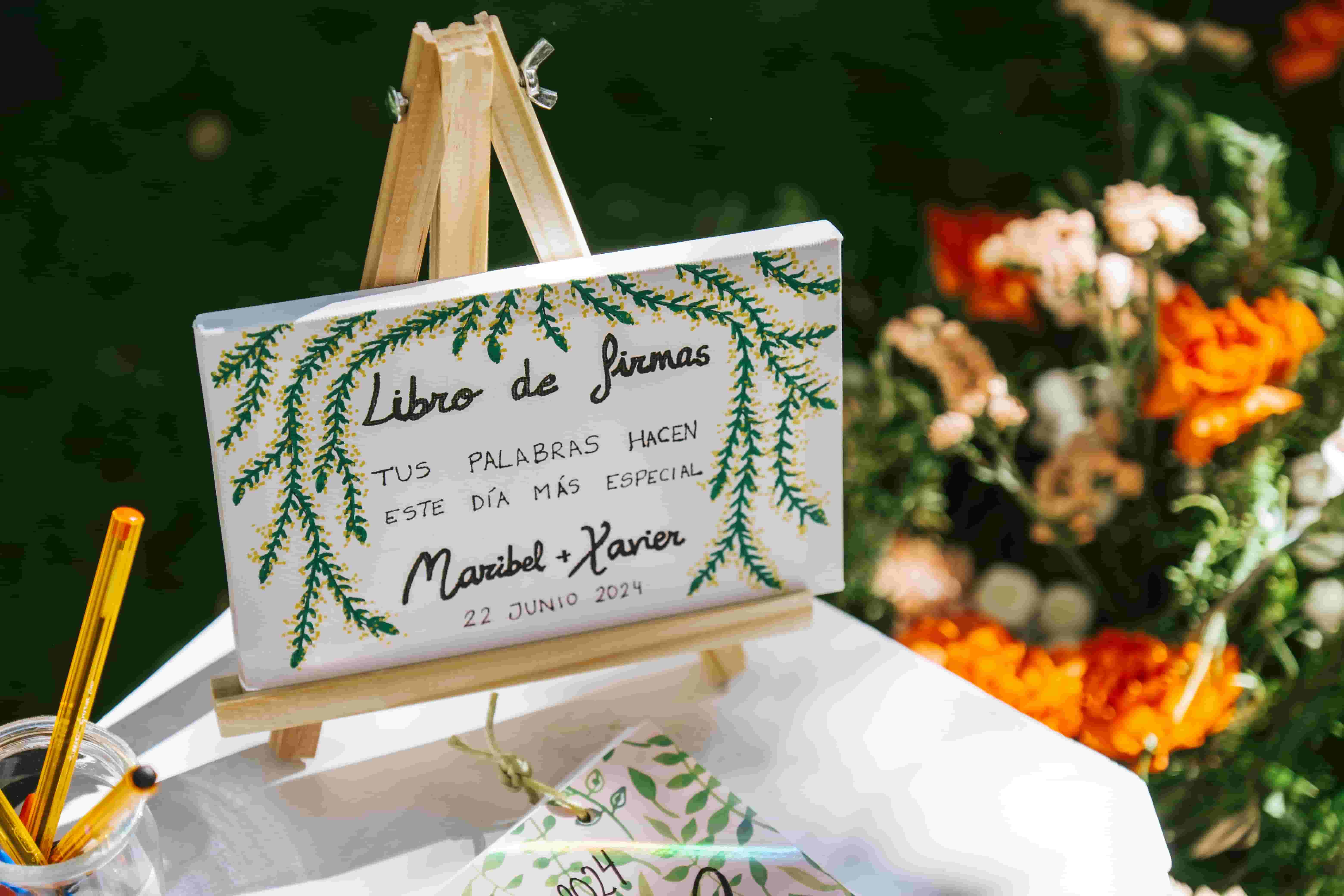 cartel indicador libro de firmas