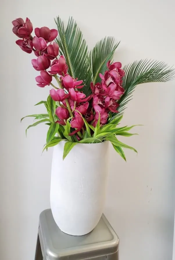 Jarrón de Cica y Orquídeas