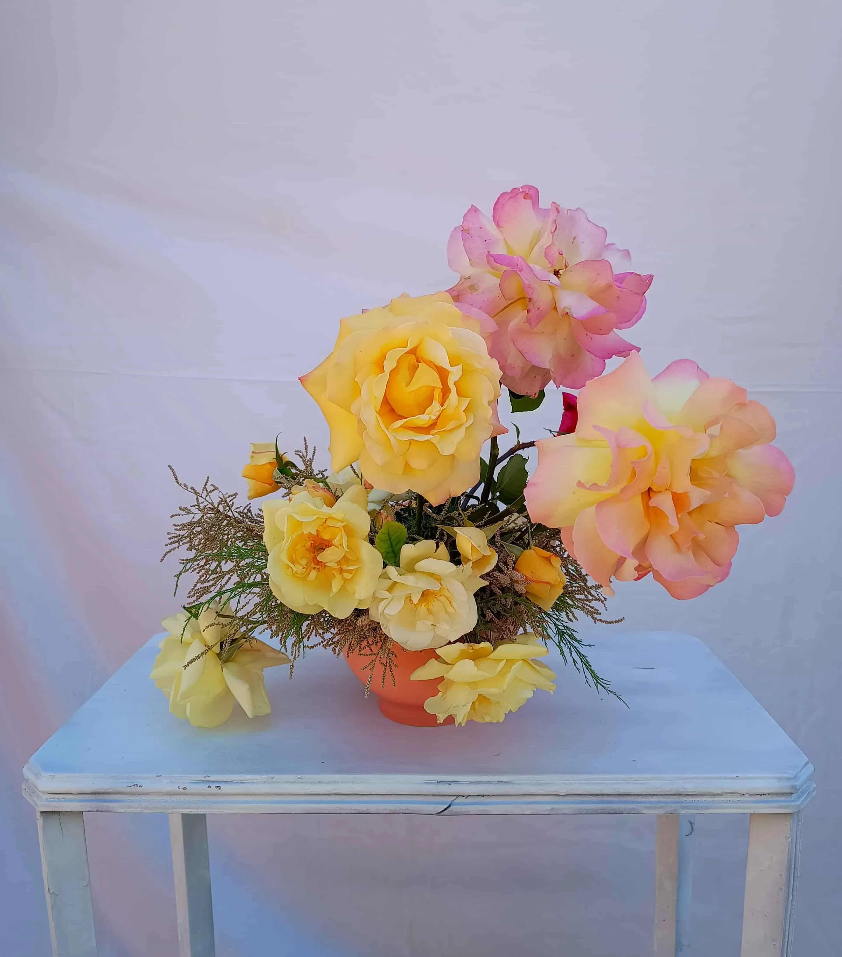 Centro de mesa con rosas